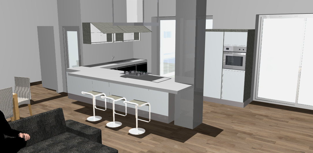 Studio Tecnico Berbotto Appartamenti Sommariva Perno Ristrutturazione Render penisola cucina